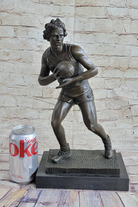 Rugby Football Player Bronze Sculpture Trophy 15" x 8"