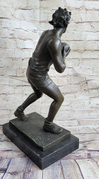 Rugby Football Player Bronze Sculpture Trophy 15" x 8"