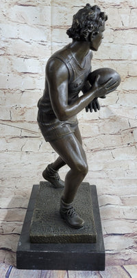 Rugby Football Player Bronze Sculpture Trophy 15" x 8"