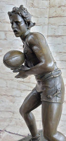 Rugby Football Player Bronze Sculpture Trophy 15" x 8"