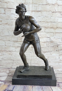 Rugby Football Player Bronze Sculpture Trophy 15" x 8"