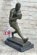 Football Rugby Athlete Bronze Sculpture on Marble Base