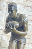 Football Rugby Athlete Bronze Sculpture on Marble Base