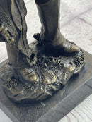 Cowgirl Female Cowboy Bronze Sculpture 15" x 6"