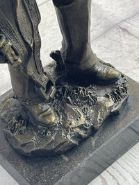 Cowgirl Female Cowboy Bronze Sculpture 15" x 6"