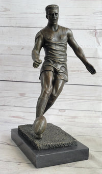 Large Muscular Rugby Player Bronze Sculpture by Milo