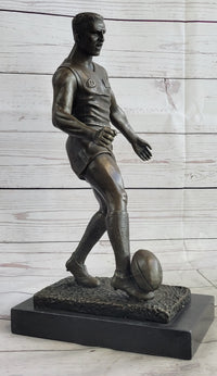 Large Muscular Rugby Player Bronze Sculpture by Milo