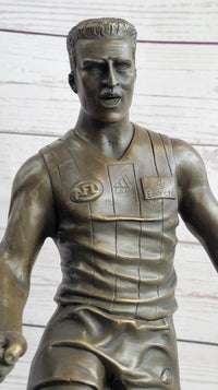 Large Muscular Rugby Player Bronze Sculpture by Milo