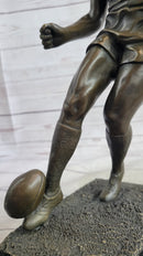 Large Muscular Rugby Player Bronze Sculpture by Milo