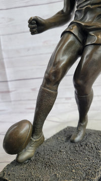 Large Muscular Rugby Player Bronze Sculpture by Milo