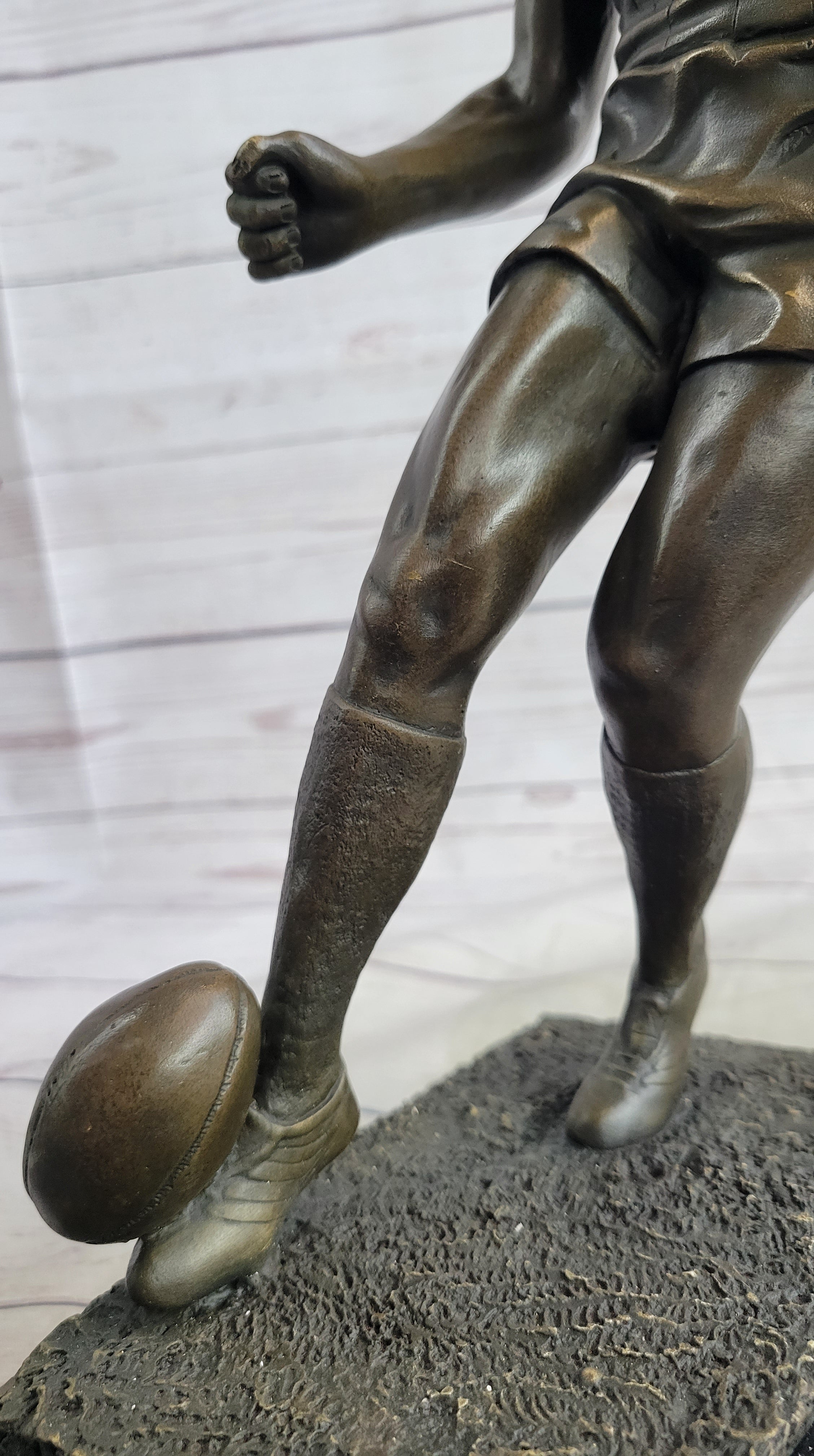 Large Muscular Rugby Player Bronze Sculpture by Milo