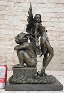 Art Deco Hot Cast Midnight Fairy with Gargoyle Bronze by Aldo Vitaleh