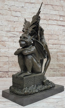 Art Deco Hot Cast Midnight Fairy with Gargoyle Bronze by Aldo Vitaleh