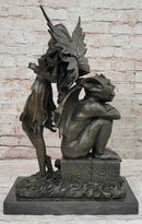 Art Deco Hot Cast Midnight Fairy with Gargoyle Bronze by Aldo Vitaleh