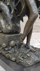 Art Deco Hot Cast Midnight Fairy with Gargoyle Bronze by Aldo Vitaleh