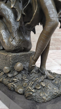 Art Deco Hot Cast Midnight Fairy with Gargoyle Bronze by Aldo Vitaleh