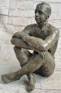 Tribute to Dali Man with Poker Outfit Bronze Sculpture