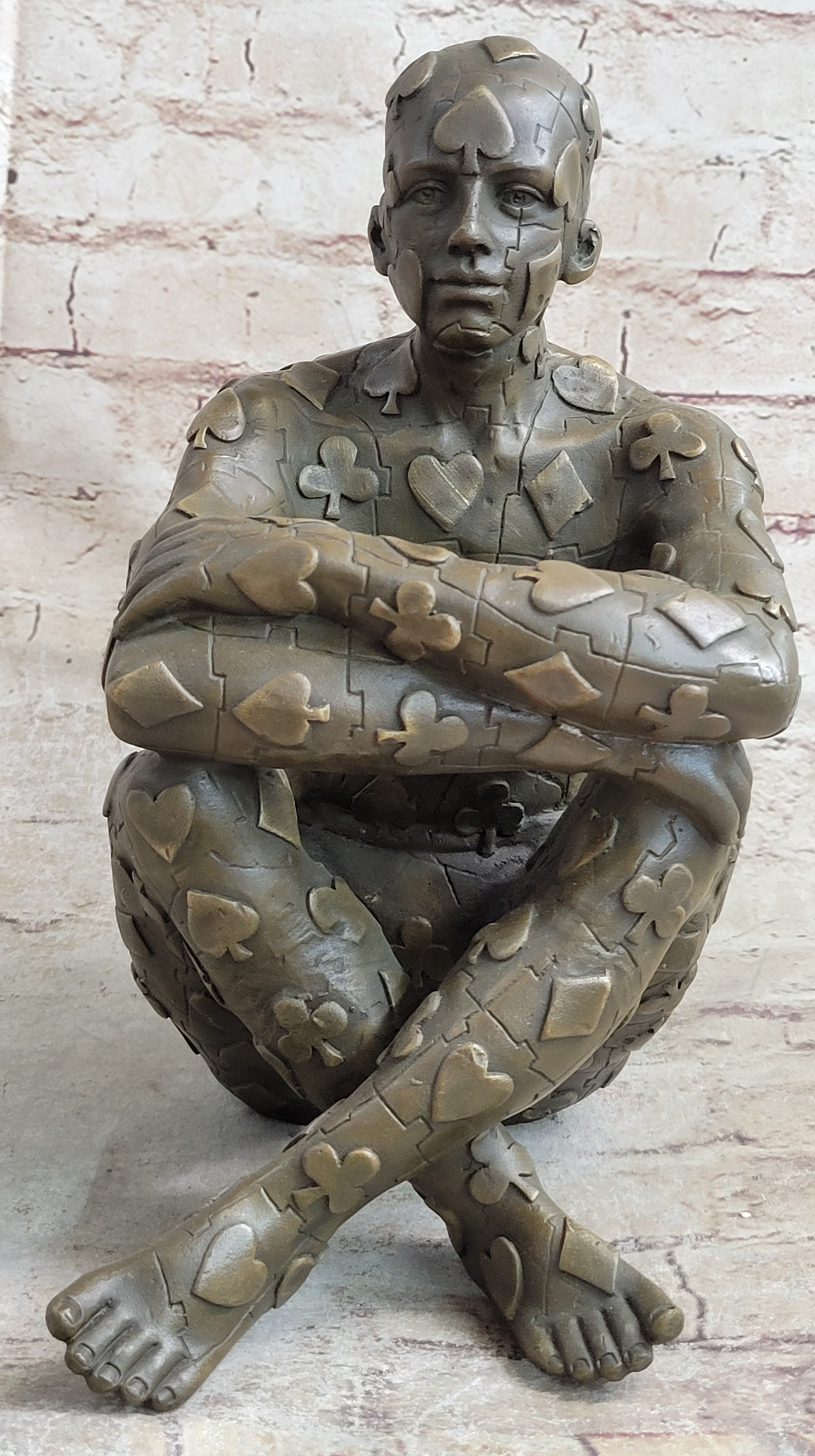 Tribute to Dali Man with Poker Outfit Bronze Sculpture