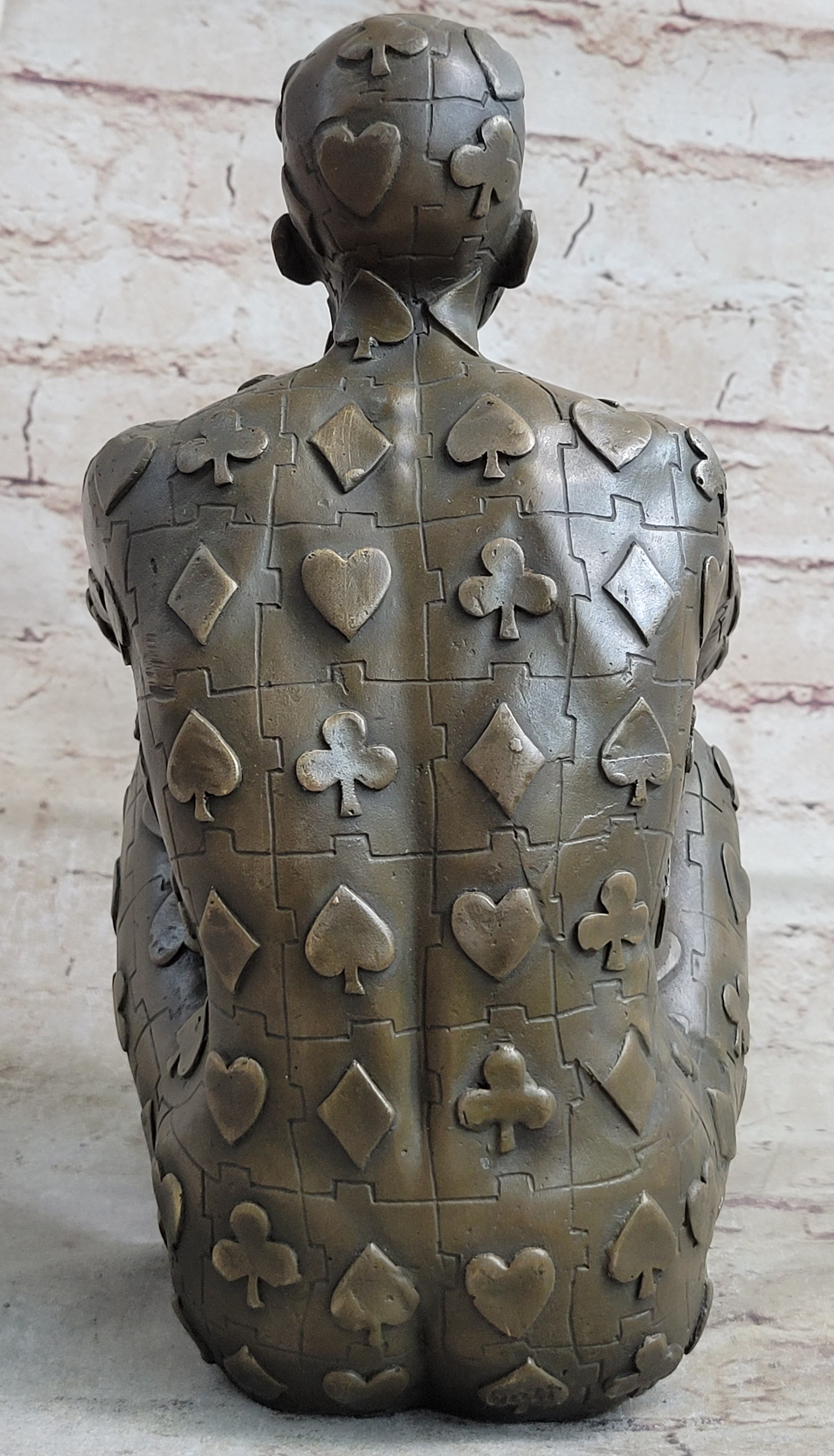 Tribute to Dali Man with Poker Outfit Bronze Sculpture