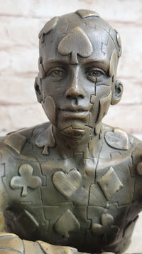 Tribute to Dali Man with Poker Outfit Bronze Sculpture