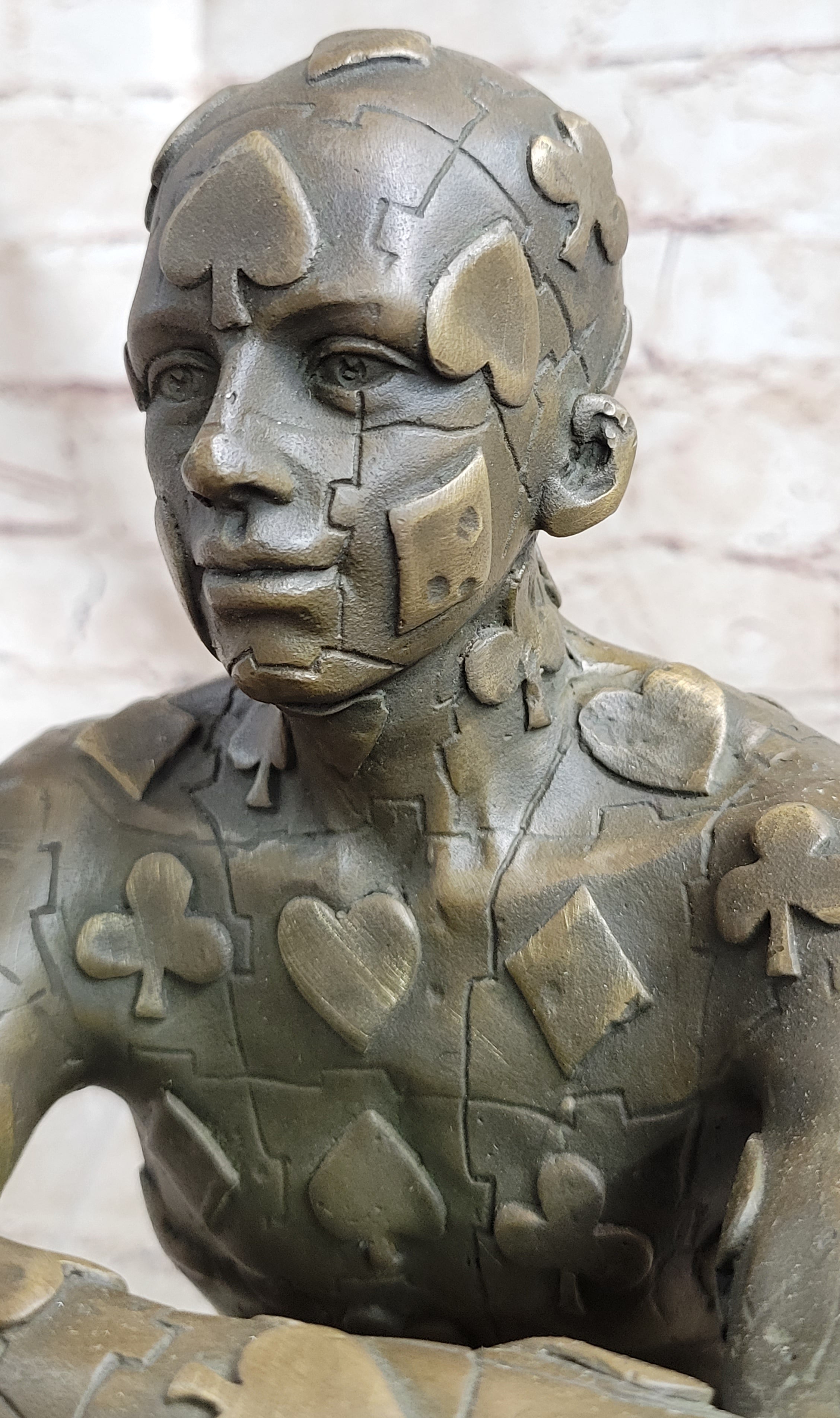 Tribute to Dali Man with Poker Outfit Bronze Sculpture