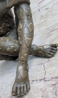 Tribute to Dali Man with Poker Outfit Bronze Sculpture