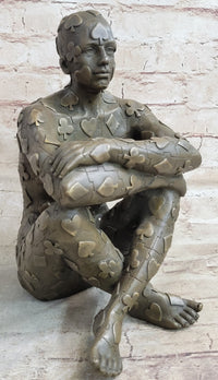 Tribute to Dali Man with Poker Outfit Bronze Sculpture