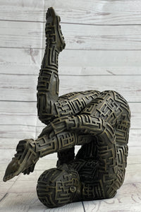 Abstract Modern Art Yoga Bronze Sculpture by Dali