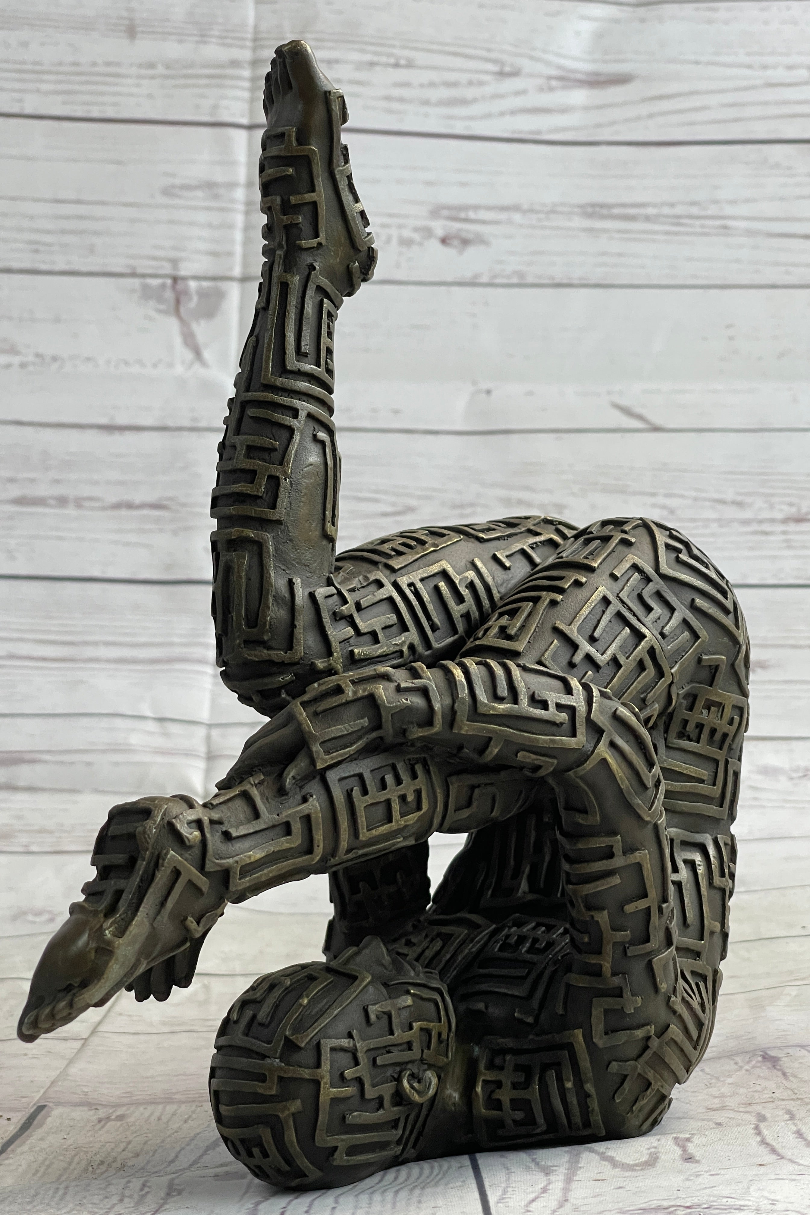 Abstract Modern Art Yoga Bronze Sculpture by Dali