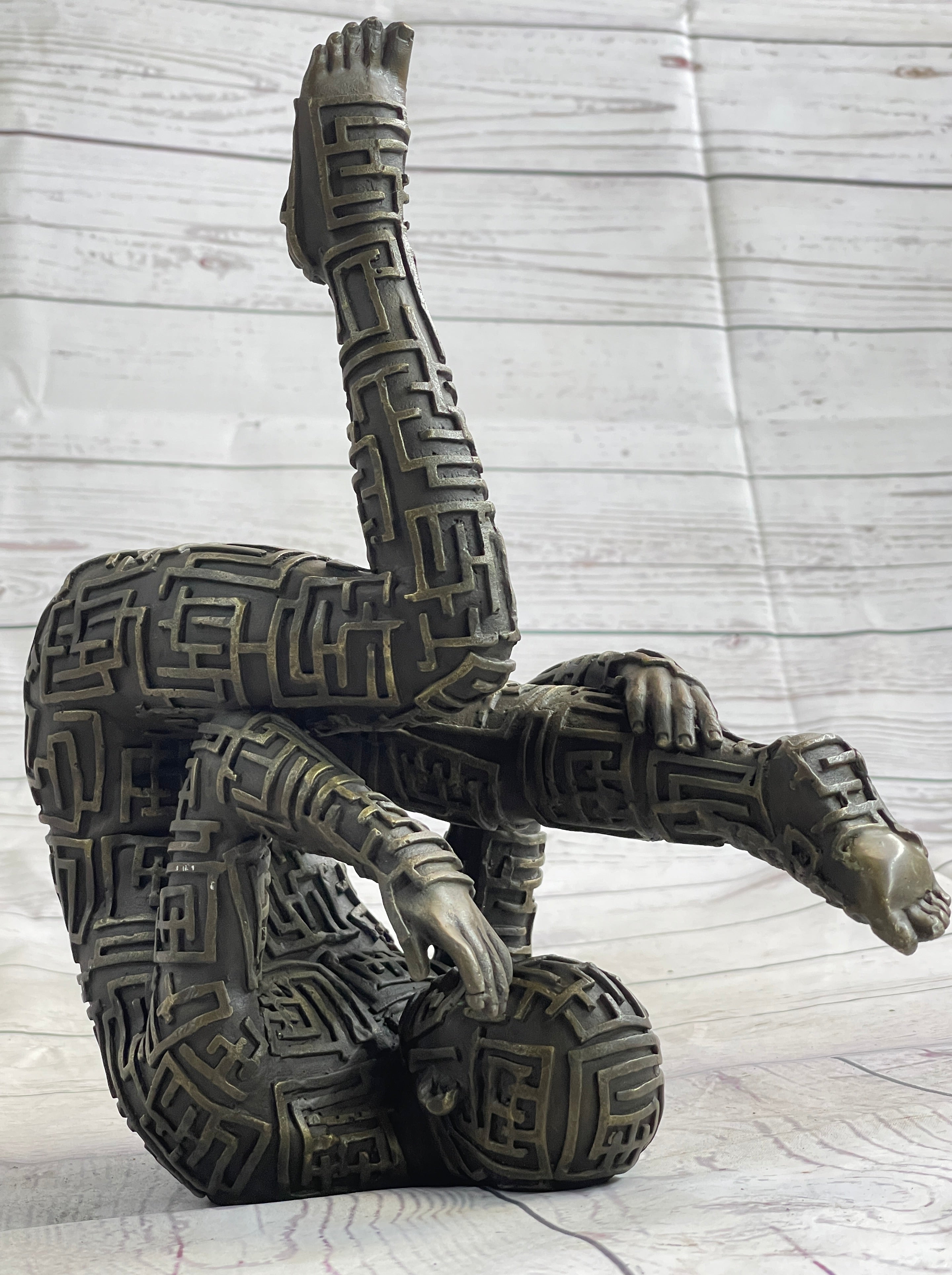 Abstract Modern Art Yoga Bronze Sculpture by Dali