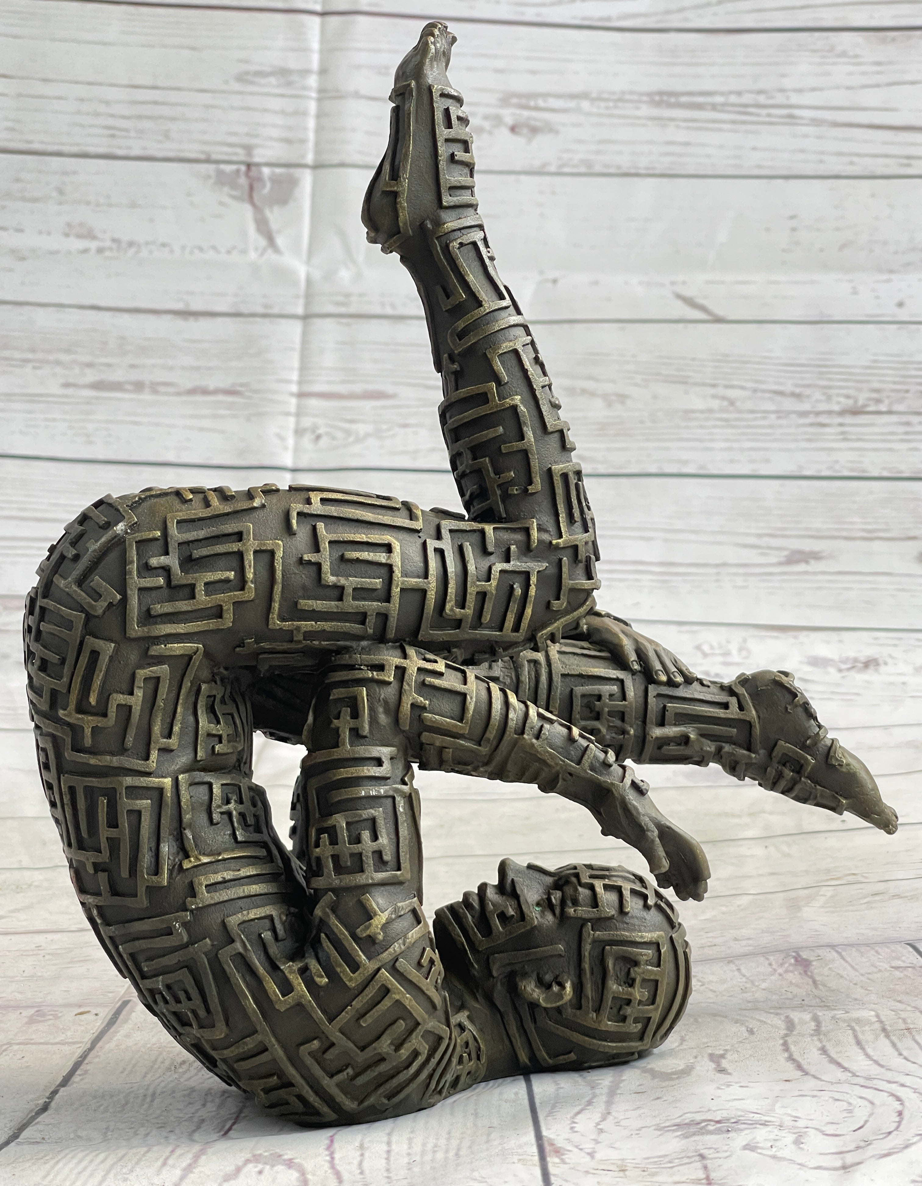 Abstract Modern Art Yoga Bronze Sculpture by Dali