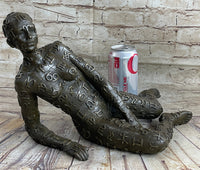 Signed Tribute to Dali Lady With Zodiac Outfit Bronze Sculpture