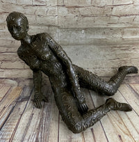 Signed Tribute to Dali Lady With Zodiac Outfit Bronze Sculpture