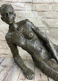 Signed Tribute to Dali Lady With Zodiac Outfit Bronze Sculpture