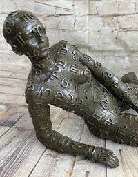 Signed Tribute to Dali Lady With Zodiac Outfit Bronze Sculpture