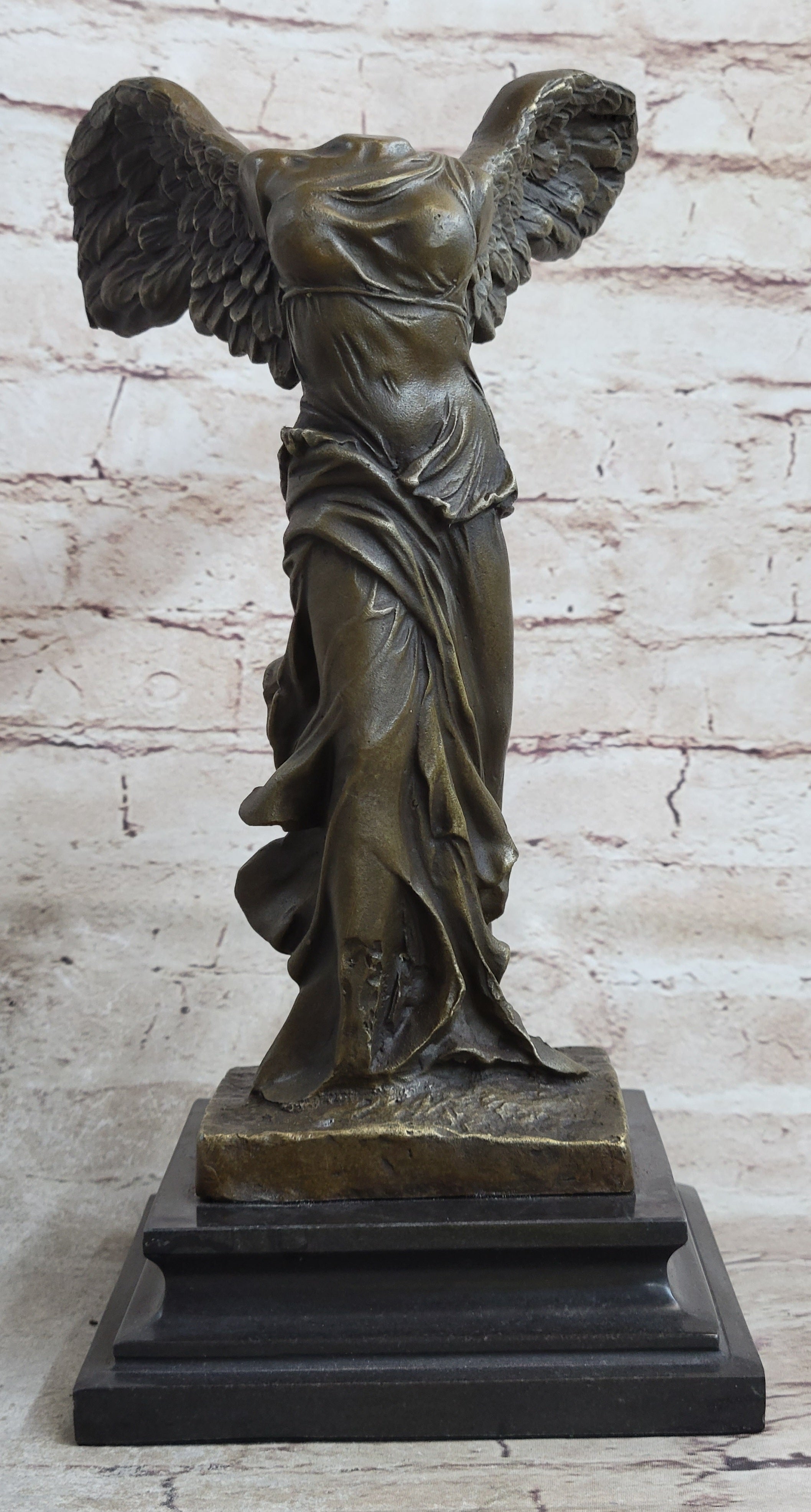 Nike of Samothrace Winged Victory Hot Cast Marble Base