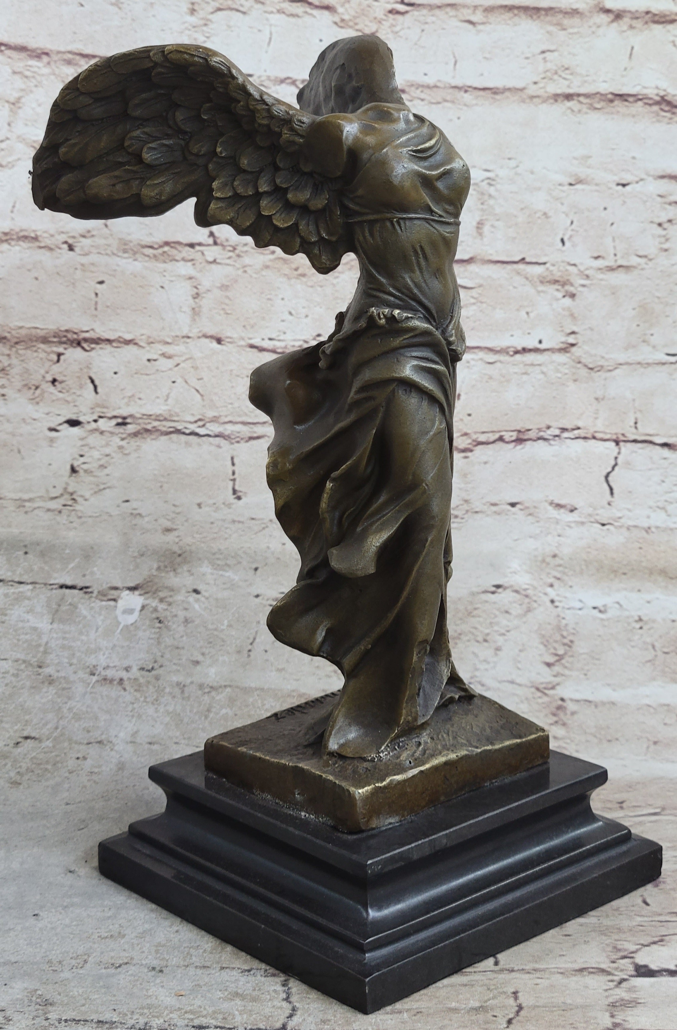 Nike of Samothrace Winged Victory Hot Cast Marble Base