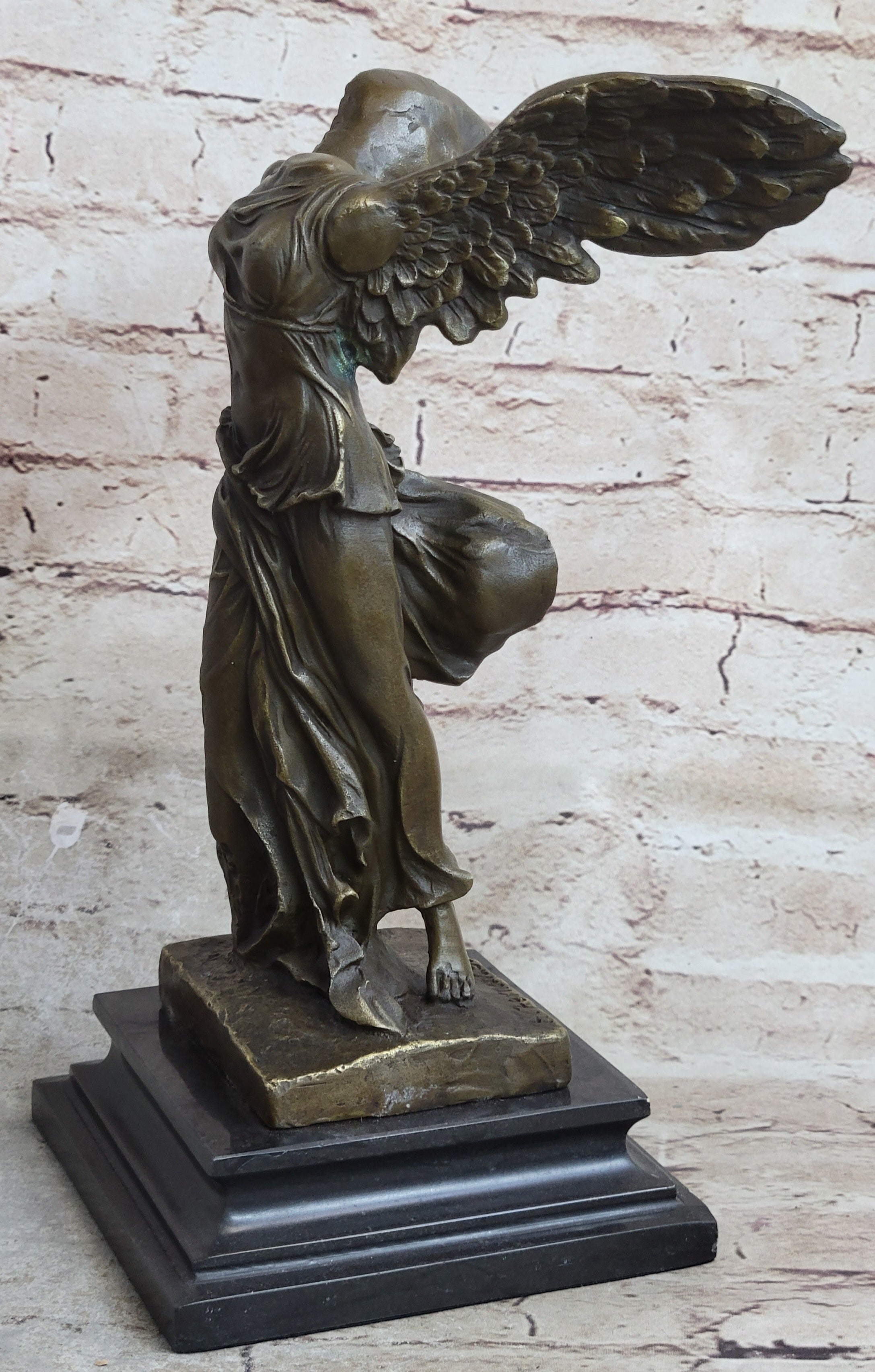 Nike of Samothrace Winged Victory Hot Cast Marble Base