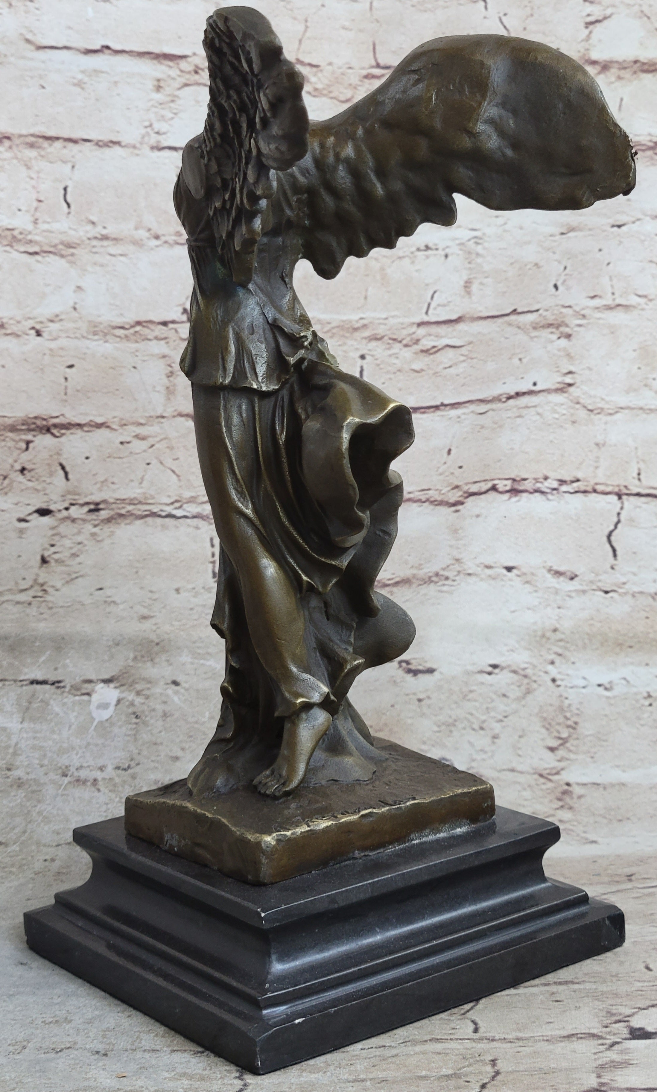 Nike of Samothrace Winged Victory Hot Cast Marble Base