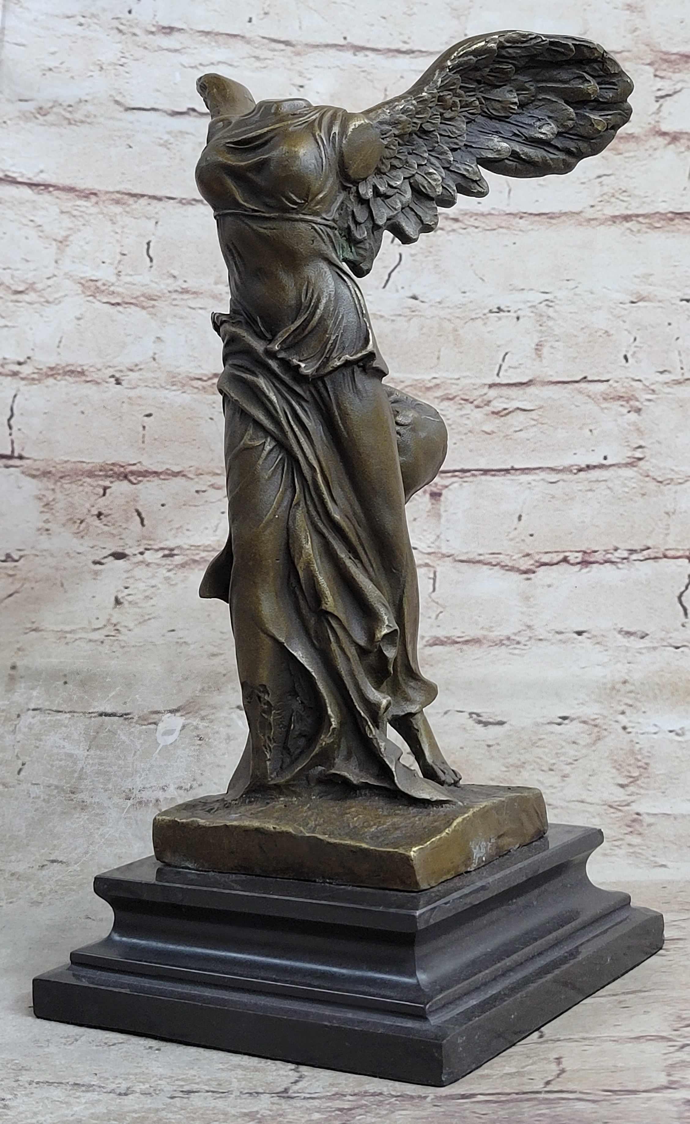 Nike of Samothrace Winged Victory Hot Cast Marble Base