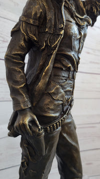 Cowgirl Female Cowboy Bronze Sculpture 22" X 7"