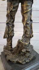 Cowgirl Female Cowboy Bronze Sculpture 22" X 7"
