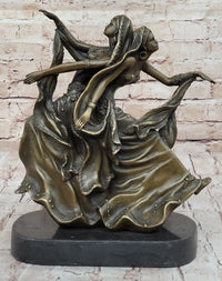 Gemini Twin Dancer Girls Bronze Sculpture Vitaleh 11" X 10"
