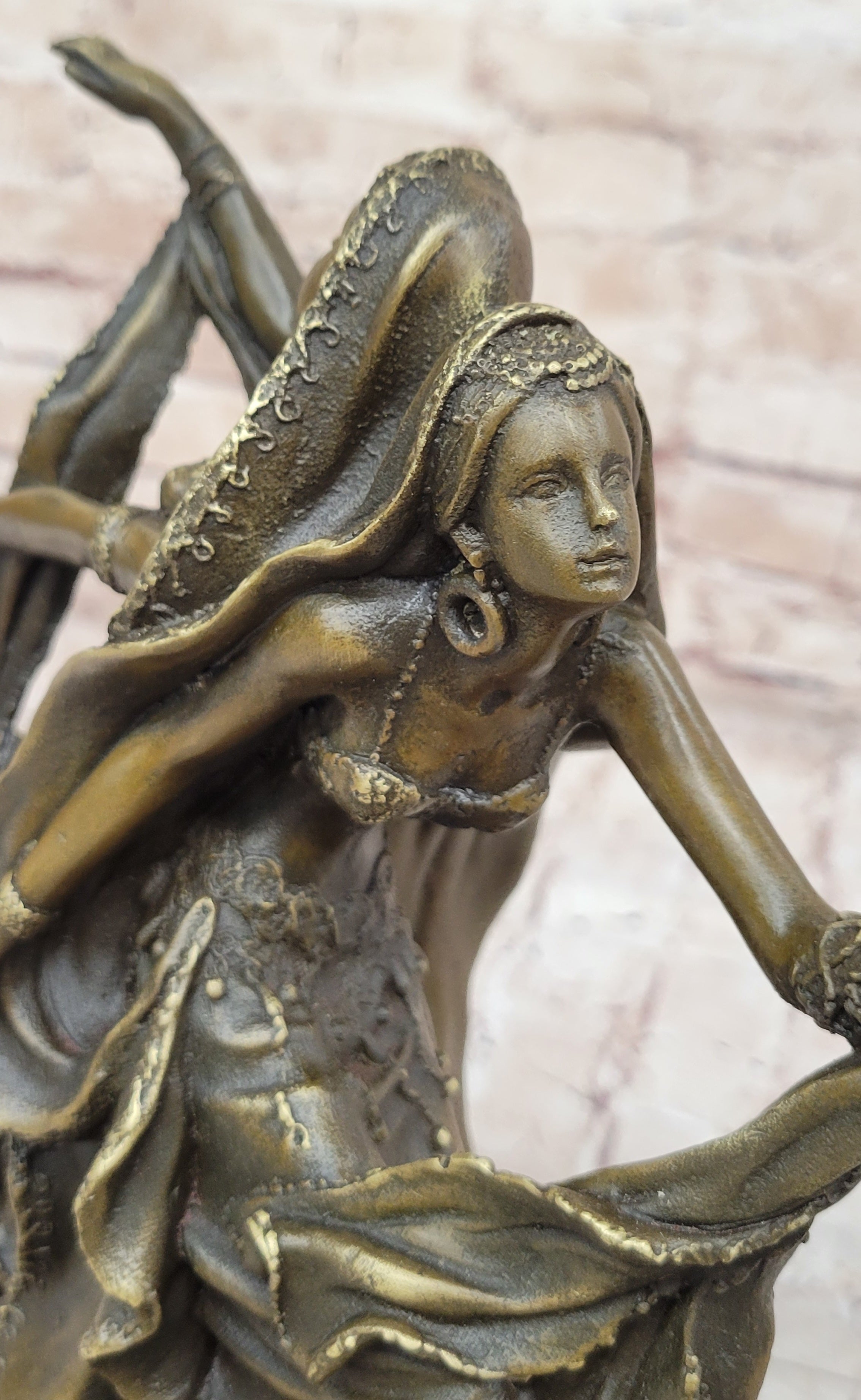 Gemini Twin Dancer Girls Bronze Sculpture Vitaleh 11" X 10"