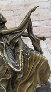 Gemini Twin Dancer Girls Bronze Sculpture Vitaleh 11" X 10"