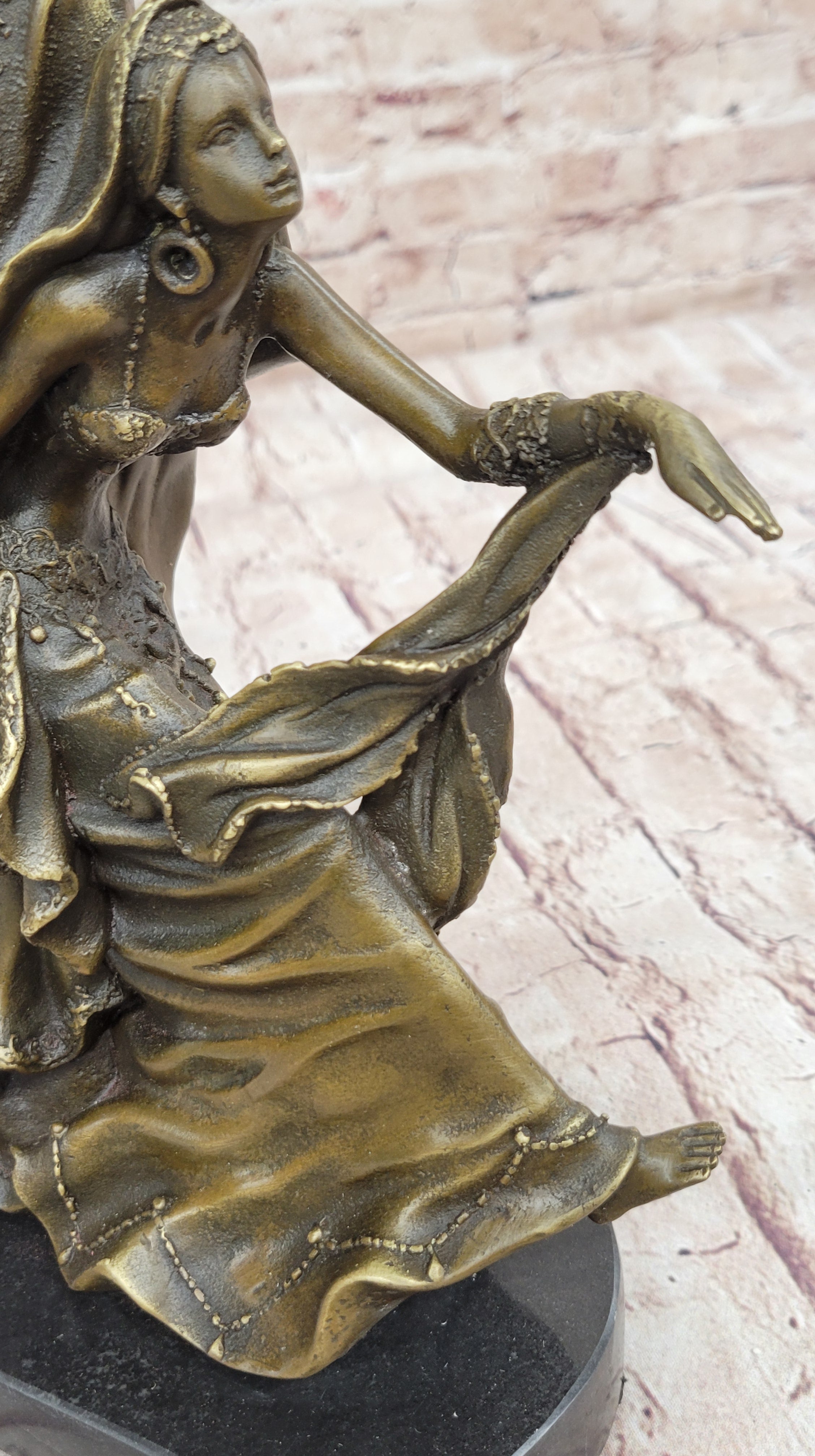 Gemini Twin Dancer Girls Bronze Sculpture Vitaleh 11" X 10"
