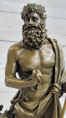 Signed Phidas Hades Pluto Bronze Sculpture with 3 Headed Dog