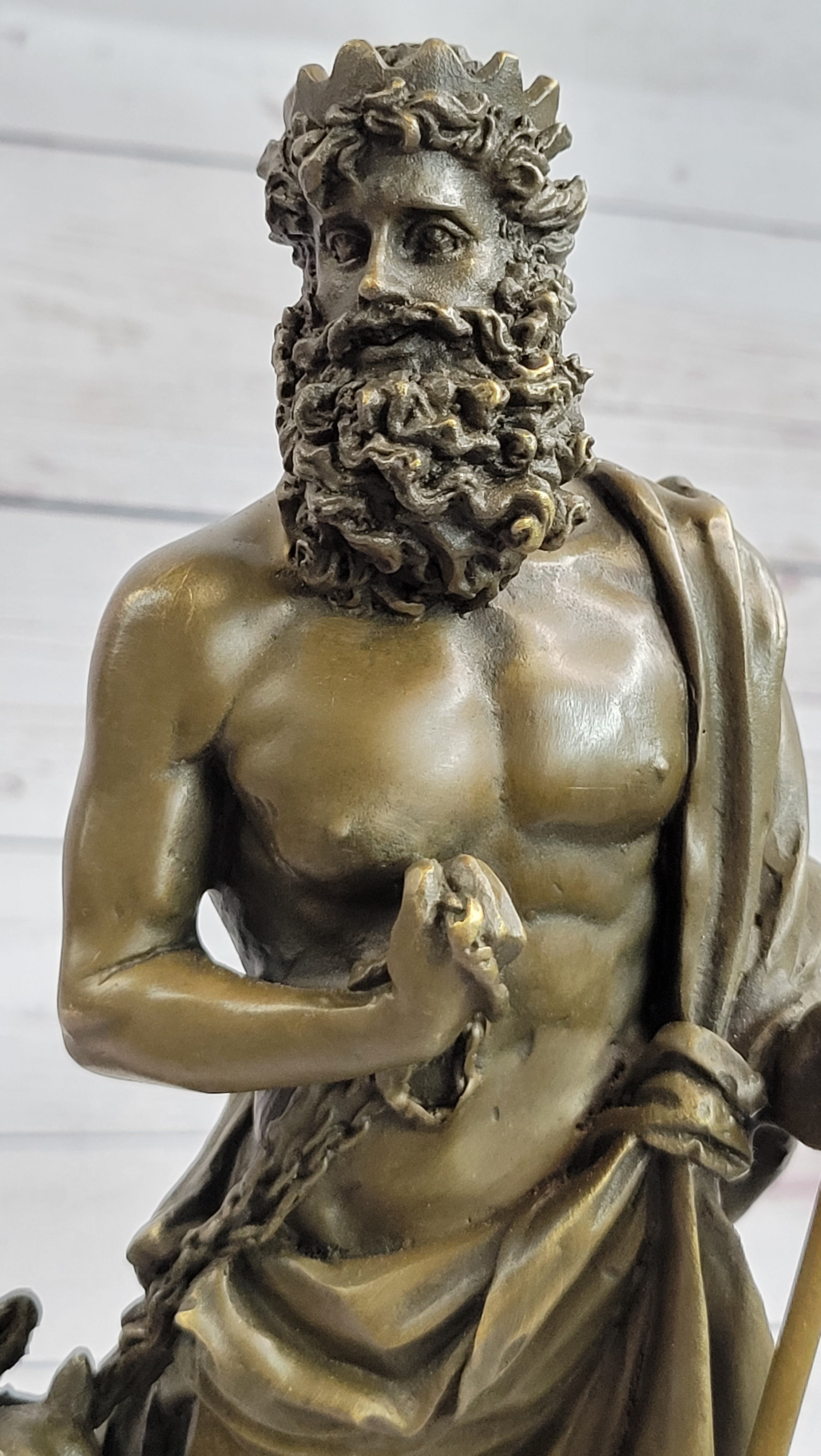 Signed Phidas Hades Pluto Bronze Sculpture with 3 Headed Dog