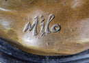 Signed Sexy Nude Mermaid Bronze Sculpture Mythical Marble