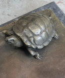 Signed Aldo Vitaleh Little Girl Playing With Turtle Bronze